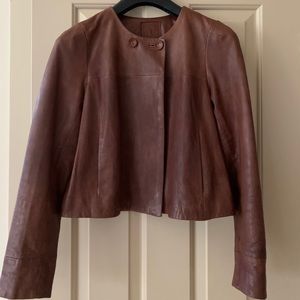 Banana republic cropped leather jacket